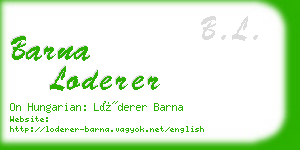 barna loderer business card